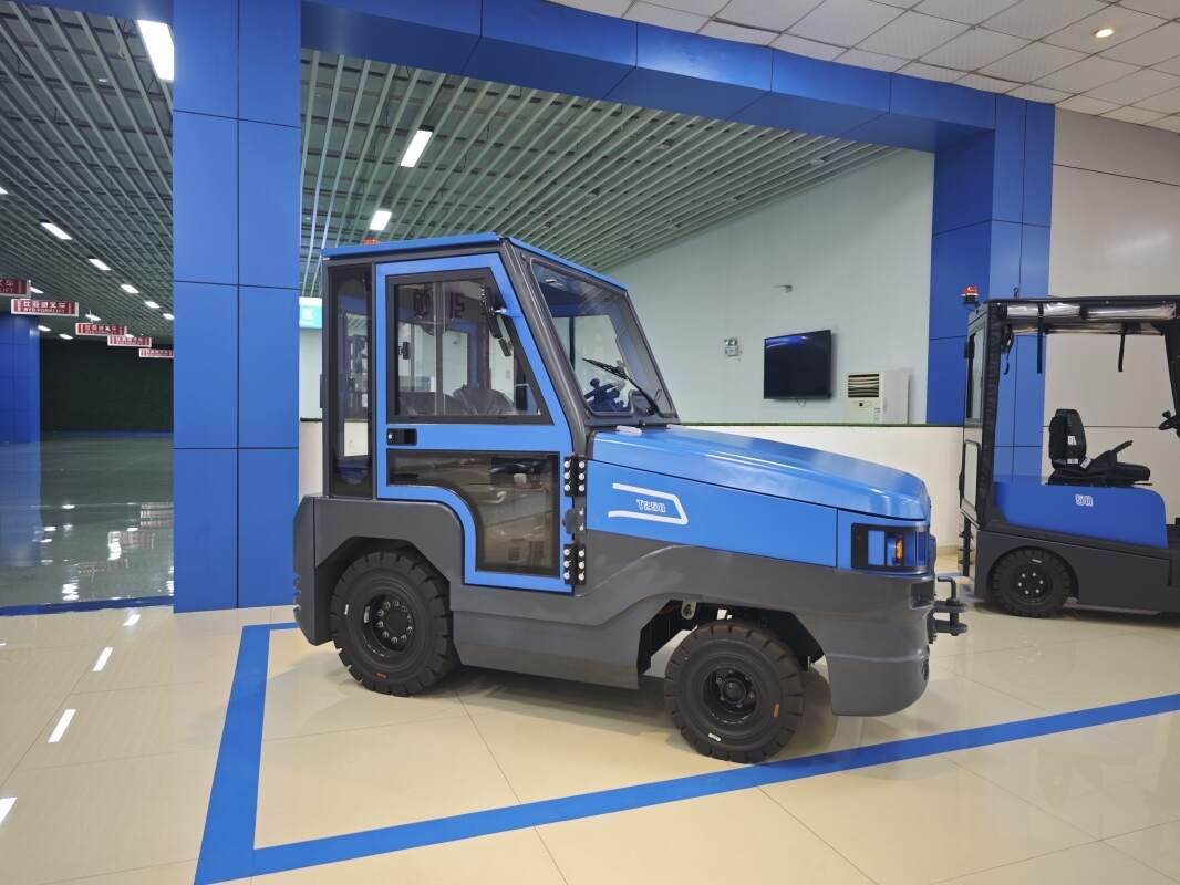 密闭空间电动叉车，与输送线配合作业(图1)
