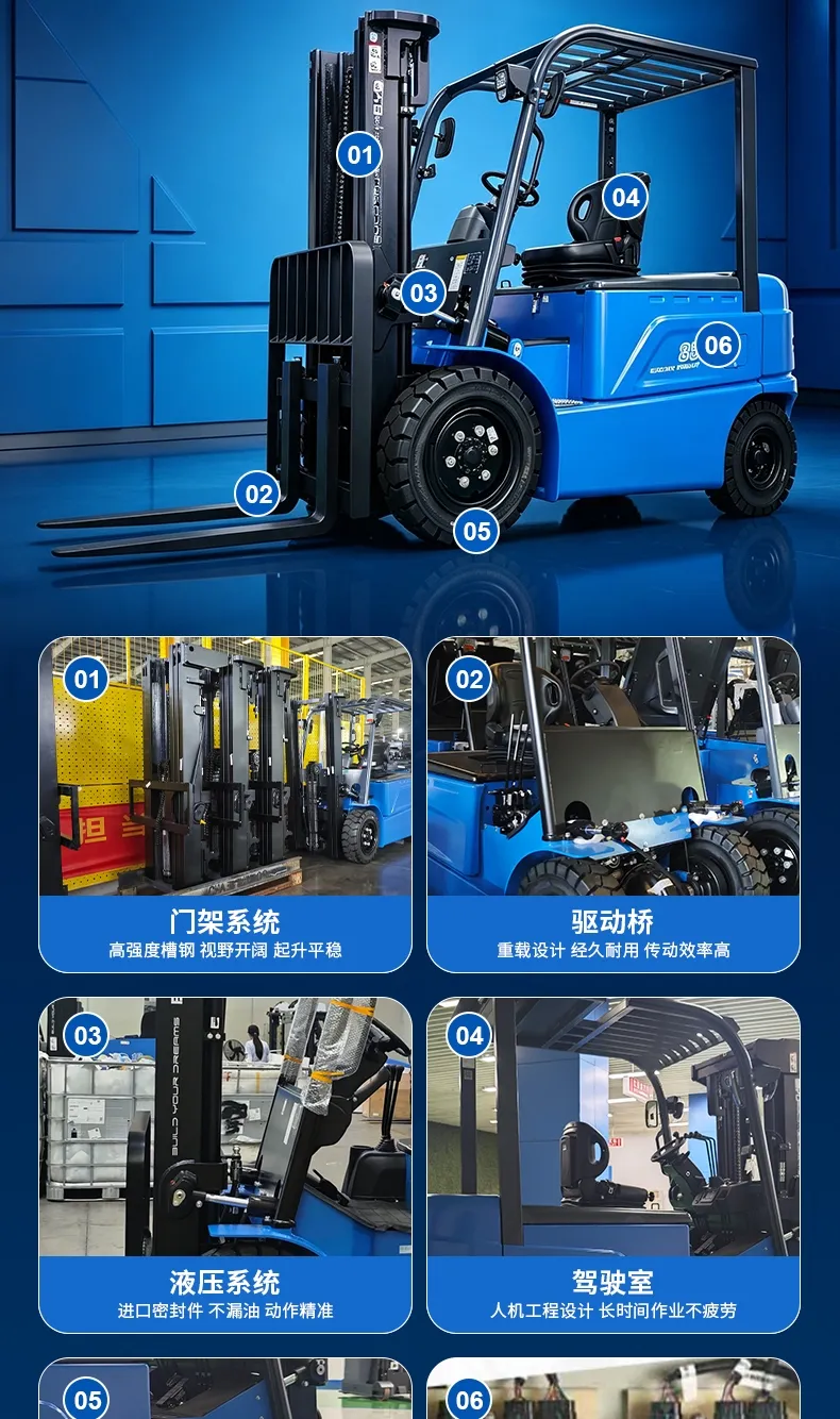 比亚迪 3.5 吨电动叉车 磷酸铁锂平衡重式锂电仓储叉车(图5)